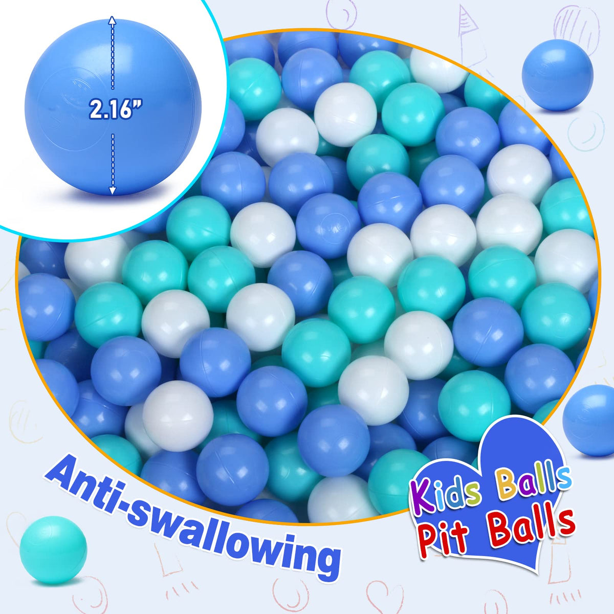 Vanland ball pit balls in a kiddie pool for versatile bath and pool play.