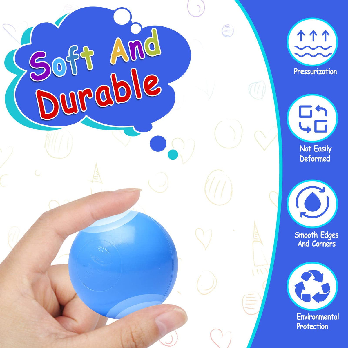 Vanland balls with smooth edges designed for safe fingers during playtime.