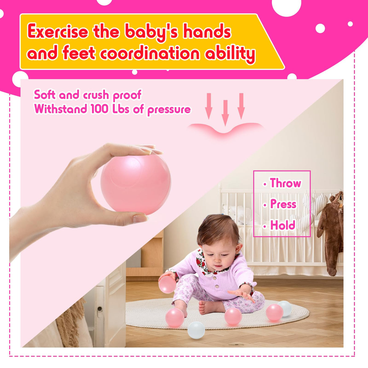 Vanland easy-to-clean balls stay fresh after playtime.