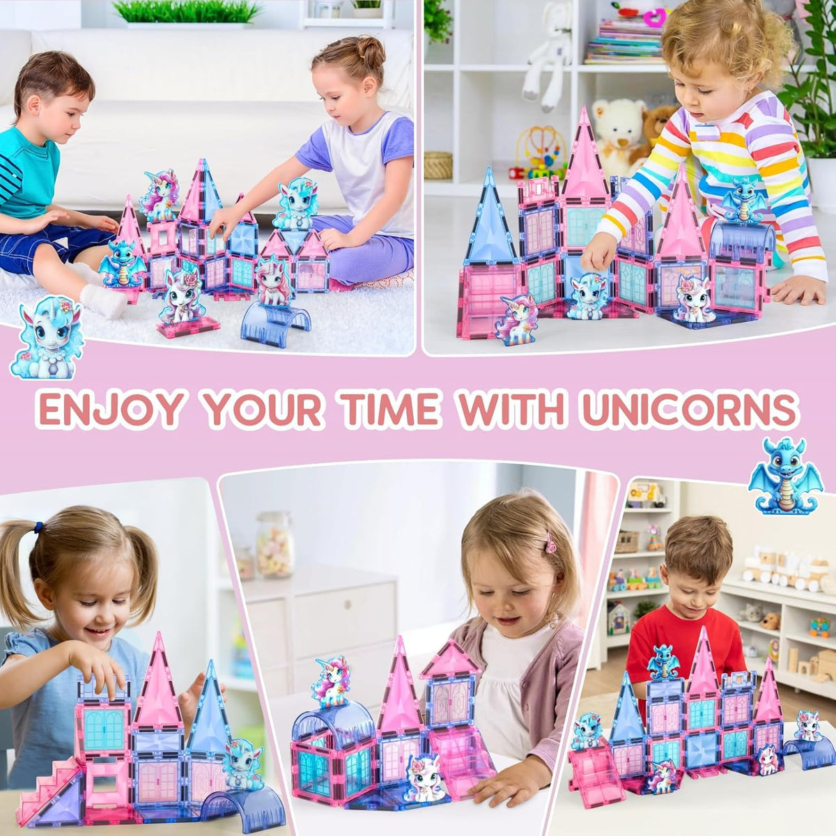 VANLINNY dragon and unicorn figures enhance storytelling sessions.
