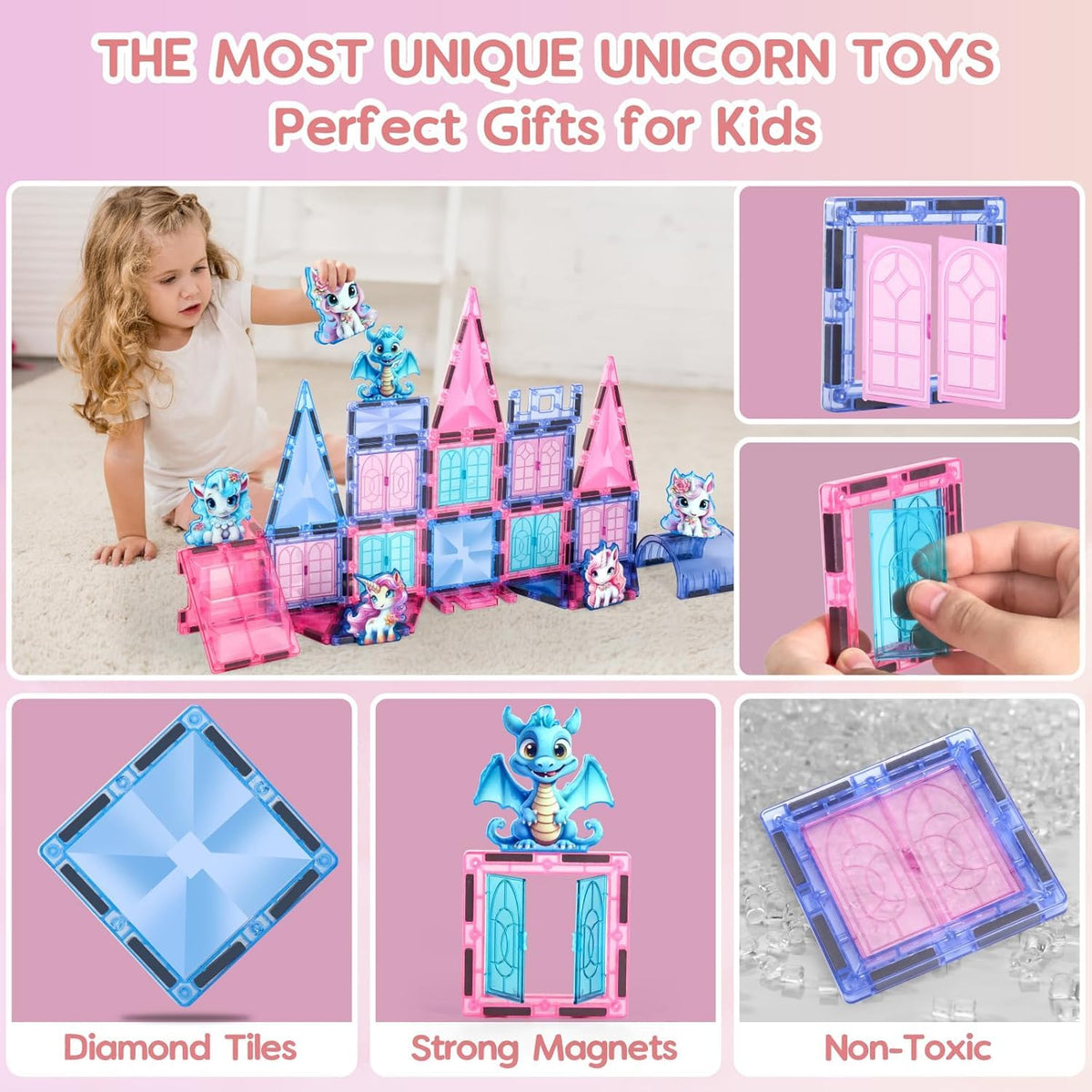 VANLINNY magnetic tiles assemble securely for steady builds.