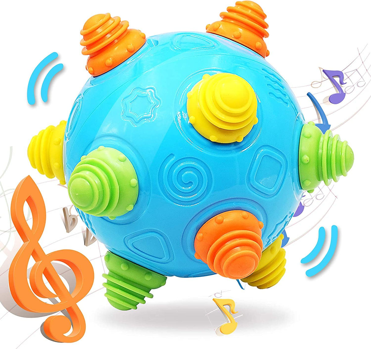 VANLINNY NEW Bumble Ball rolling with music engages infants during floor play.