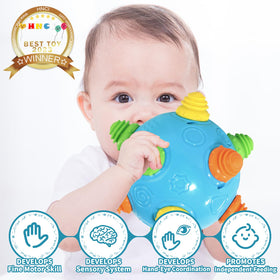 The Bumble Ball shows dancing sounds that invite toddlers to move and explore.