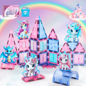 VANLINNY Unicorn Tiles 49pcs collection promote creative building and STEM exploration.