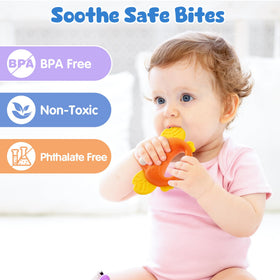 Vanmor frog hand rattle with teething-safe texture for soothing gums