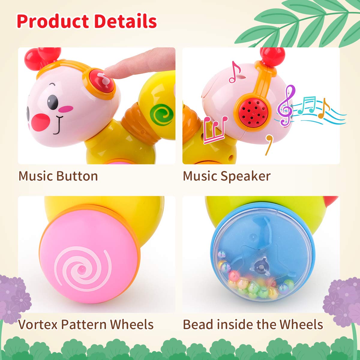 Vanmor music and beads toy delivers gentle sounds for sensory exploration