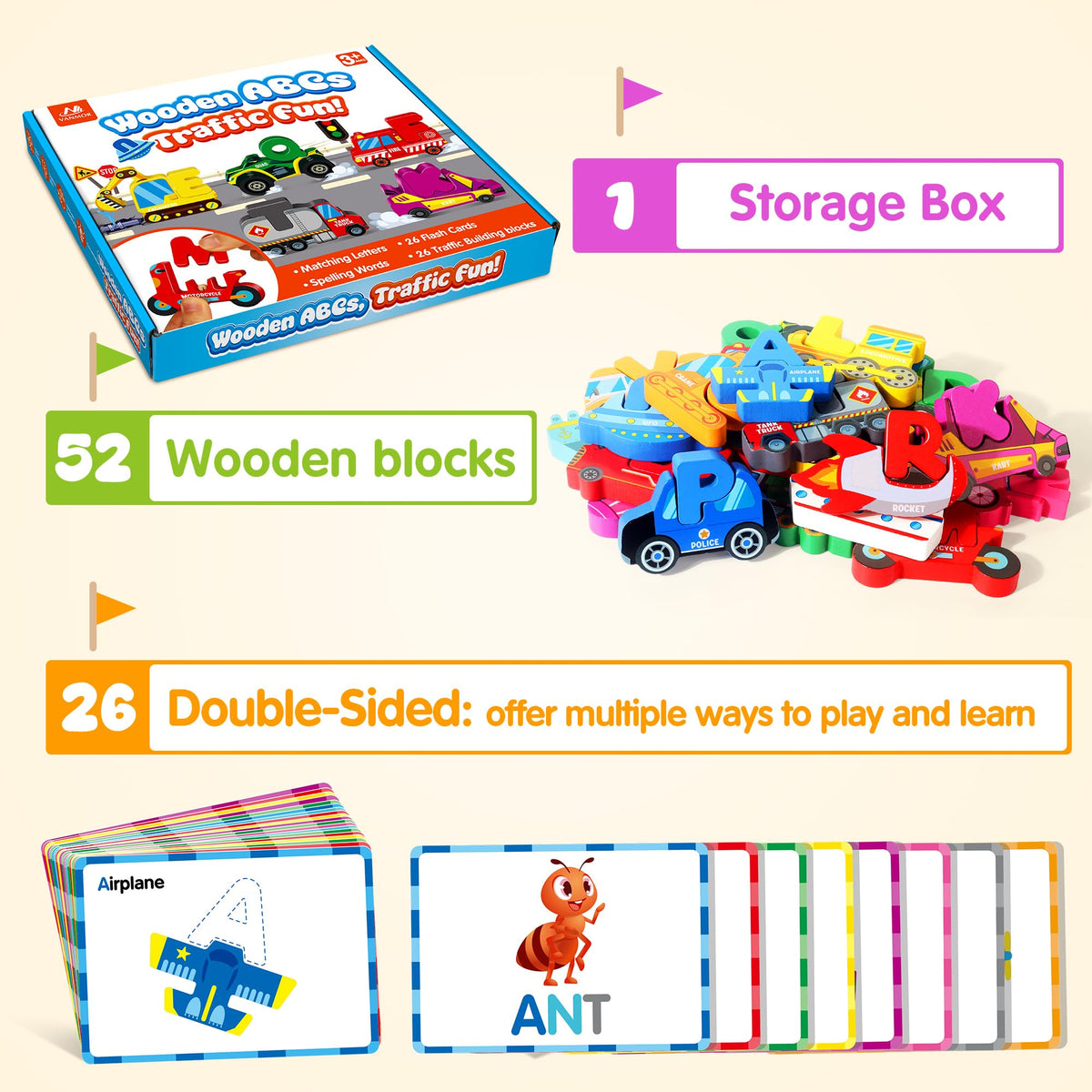 Vanmor ideal gift for 3–5 year olds who love vehicles and puzzles.