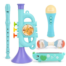 Vanplay 5-in-1 musical set trumpet for joyful pretend play and rhythm exploration.
