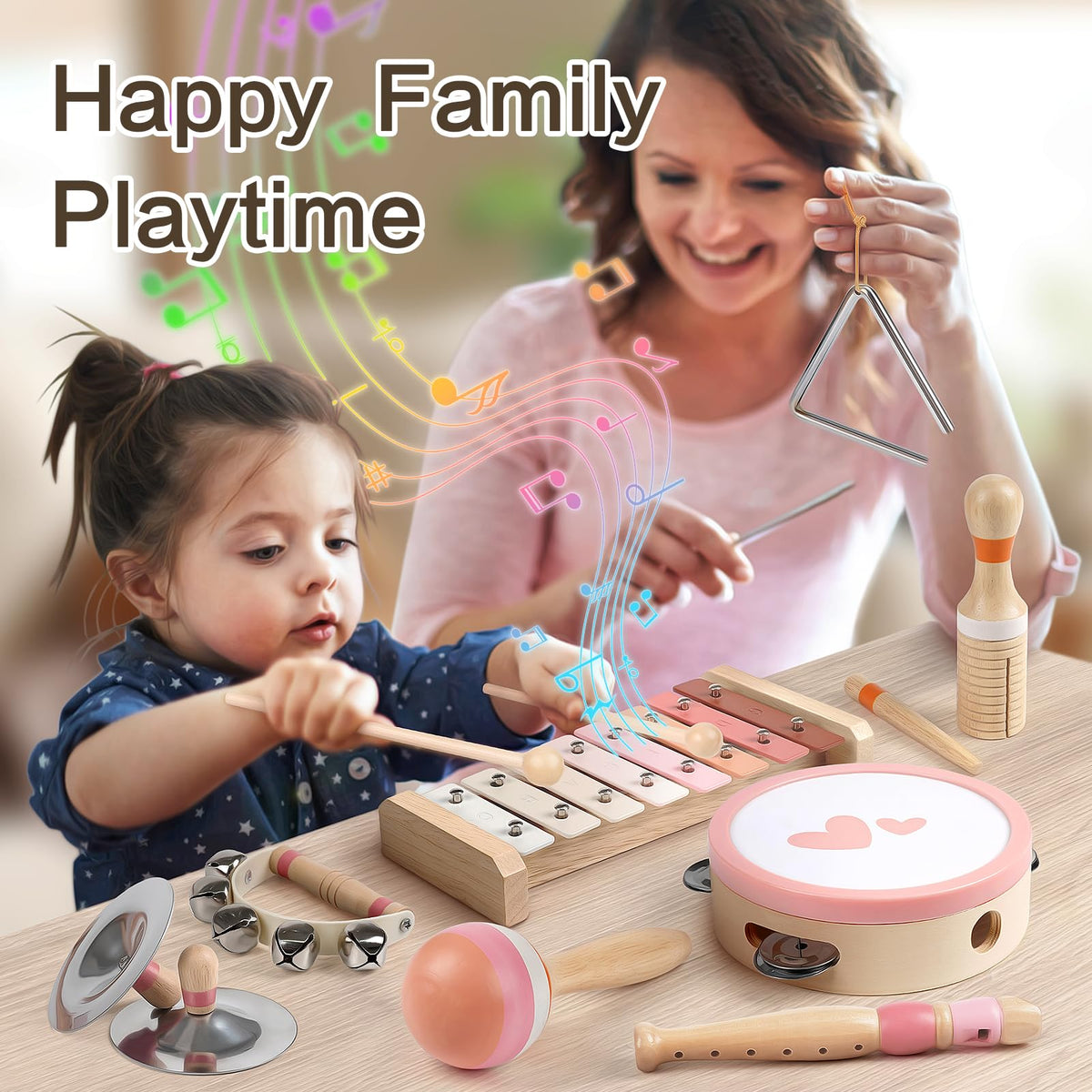 Vanplay 8-in-1 tambourine enhances musical movement and hand-eye coordination.