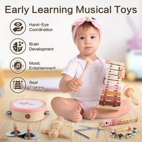 Vanplay 8-in-1 triangle instrument invites joyful percussion during playtime.