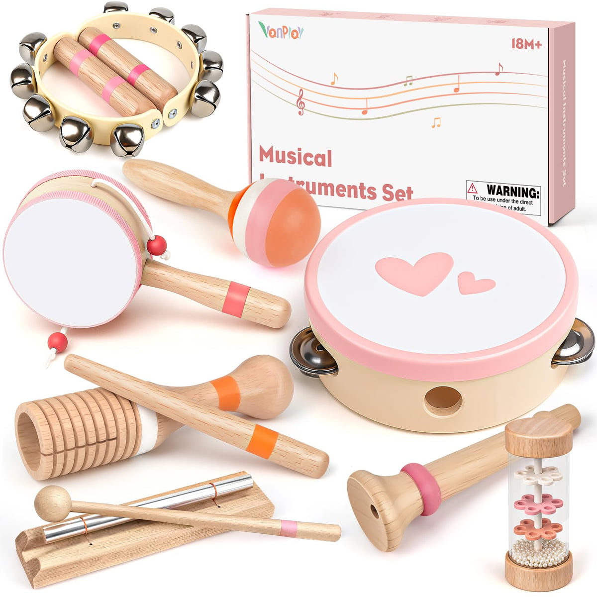 Vanplay 8-piece musical set for toddlers' early music exploration.