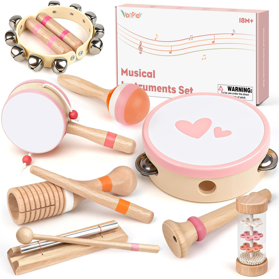 Vanplay 8-piece musical set for toddlers' early music exploration.
