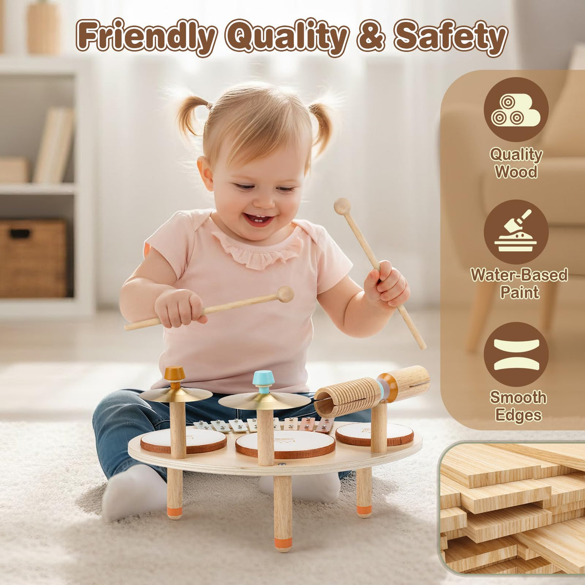 Vanplay xylophone encourages melodic exploration and bright tones in early music playtime.
