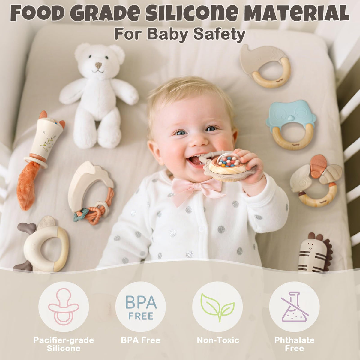 Vanplay gentle bell rattle with soothing sounds