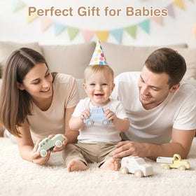 Vanplay gift-ready baby car toy set ideal for birthdays and baby showers.