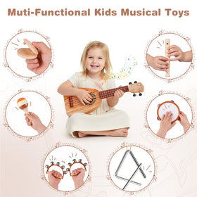 Vanplay Kids Guitar Set triangle introduces early percussion training and focus during play.