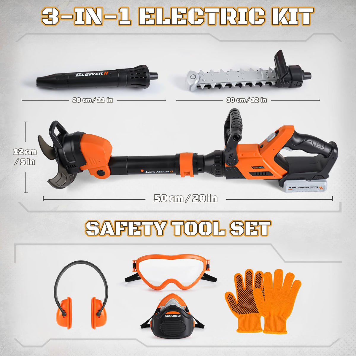 Vanplay-kids-weed-wacker-toy image shows realistic blade rotation for immersive pretend gardening.
