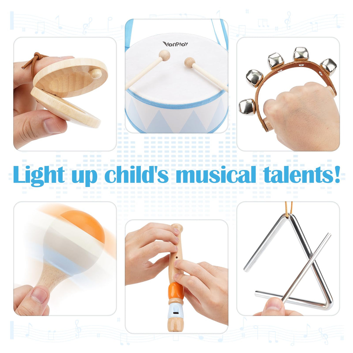 Vanplay mini-concert scene showing siblings playing together.