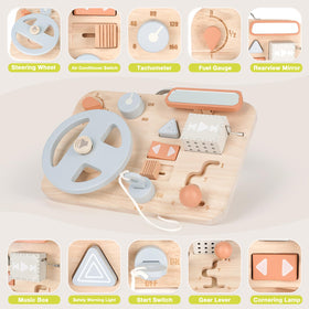 Vanplay Busy Board gear shift encourages coordinated hand movements