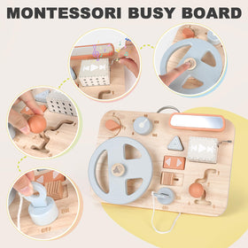 Vanplay Busy Board steering wheel supports pretend driving play