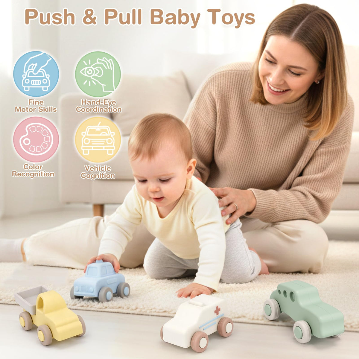 Vanplay one-piece car toy design keeps tiny parts away for safer play.