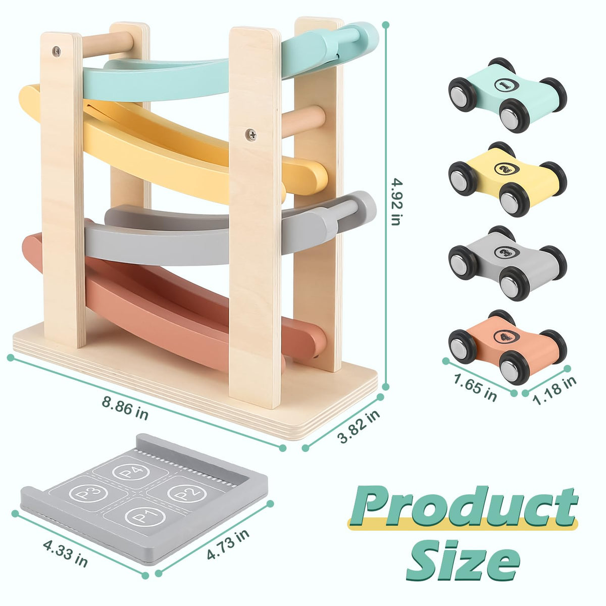 Vanplay parking lot with tracks supports structured, repetitive racing play.