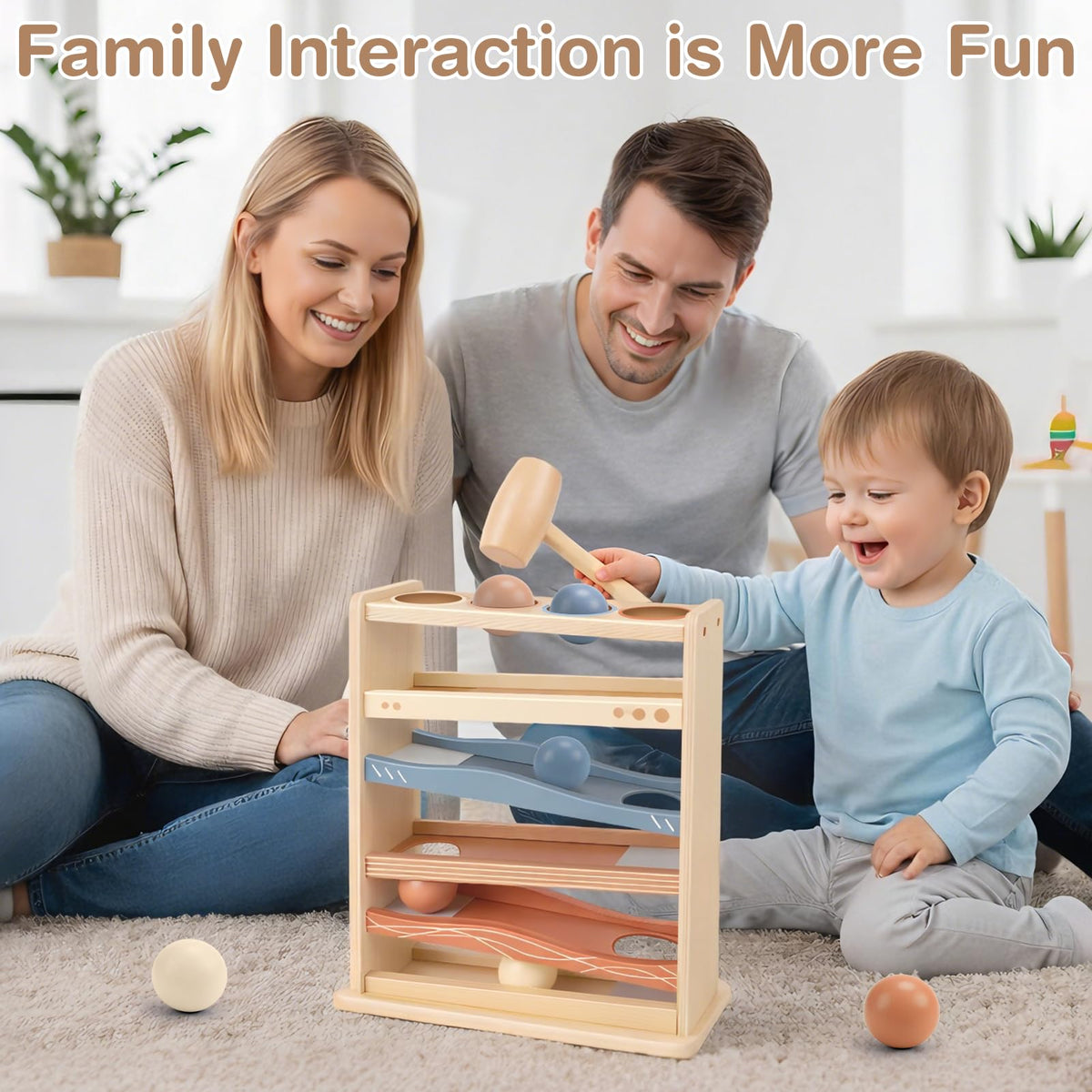 Vanplay balls and tracks feature smooth edges for safe toddler play