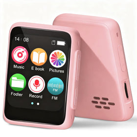 VANSING Kids Bluetooth MP3 Player pink compact design for travel.