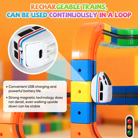 Vansonana electric train set sideways-drive illustrates versatile play.
