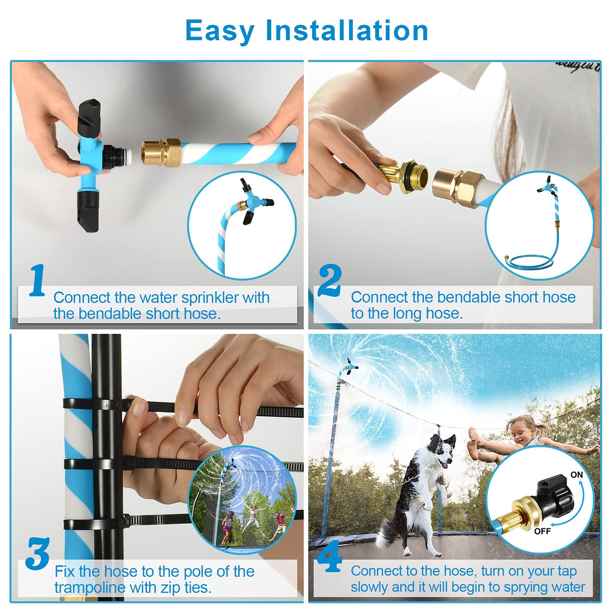 Vantic Trampoline Sprinkler blue-design adds vibrant outdoor appeal