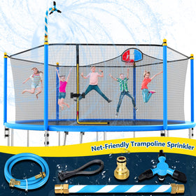Vantic Trampoline Sprinkler outside-net-setup shows easy installation and safe play