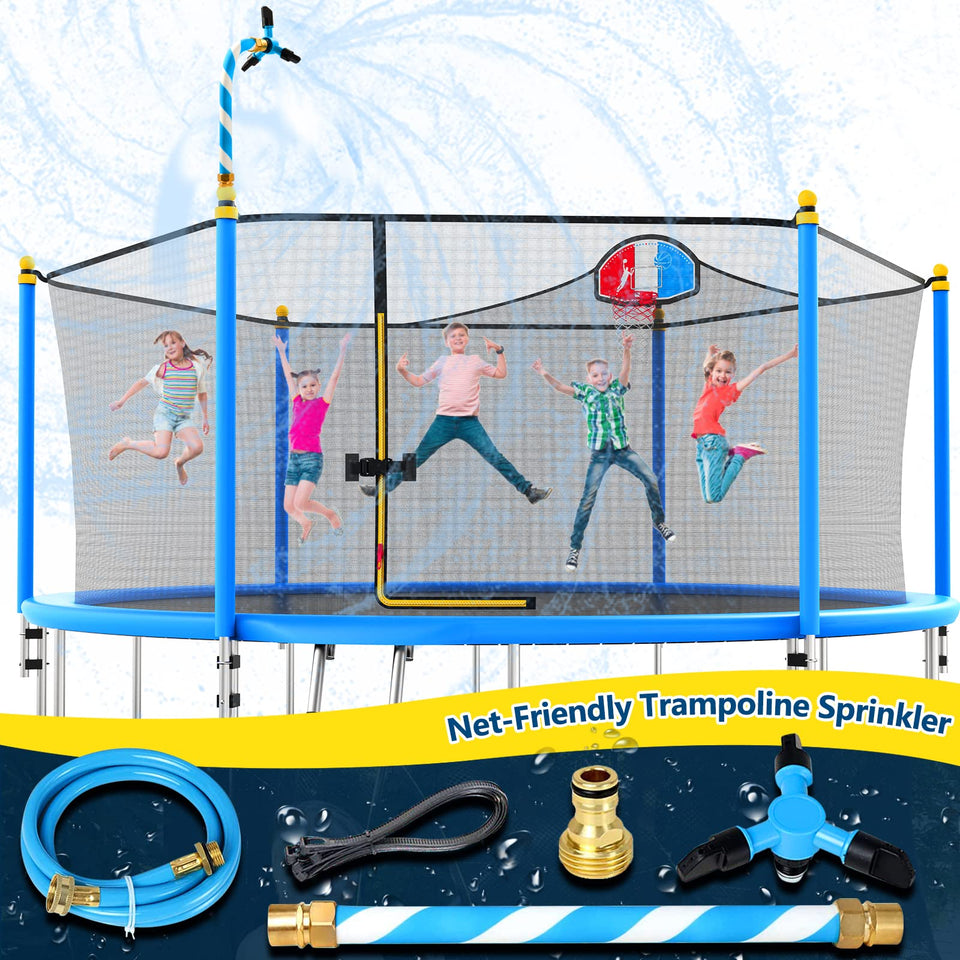Vantic Trampoline Sprinkler outside-net-setup shows easy installation and safe play