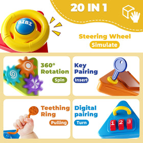 Vanvimen Busy Cube whack-a-mole side stimulates problem-solving and hand-eye coordination.