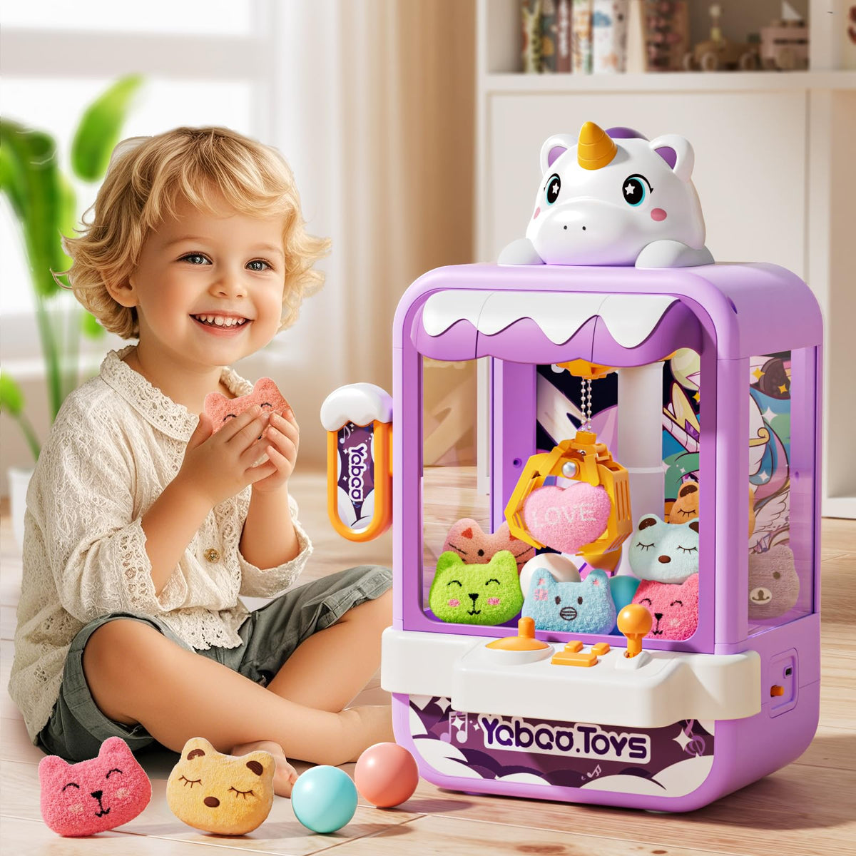 Prize-rich setup with eggs and toys supports versatile play at home