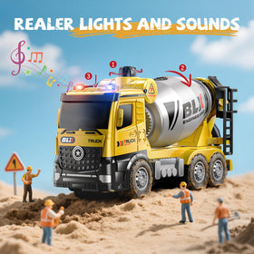 Vanvimen crane truck toy with rotating mechanism and warning lights for authentic play