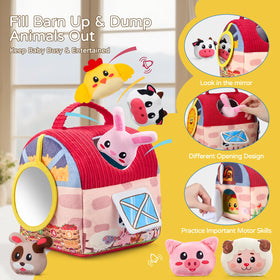 Vanvimen fill-dump openings promote hand-eye coordination through interactive barn play.