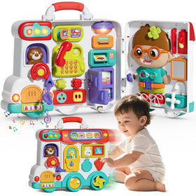 Vanvimen Montessori busy board rotating key switch for fine motor skill practice.