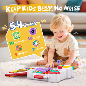 Vanvimen busy board steering wheel enhances grasping and cause-and-effect learning.