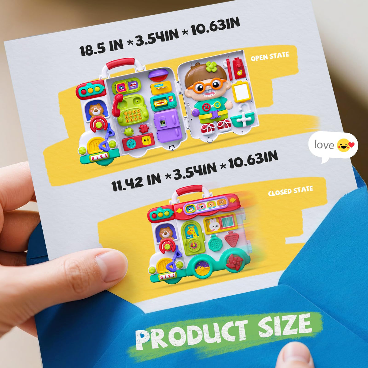 Vanvimen board 10 tunes and playful sounds support auditory development.