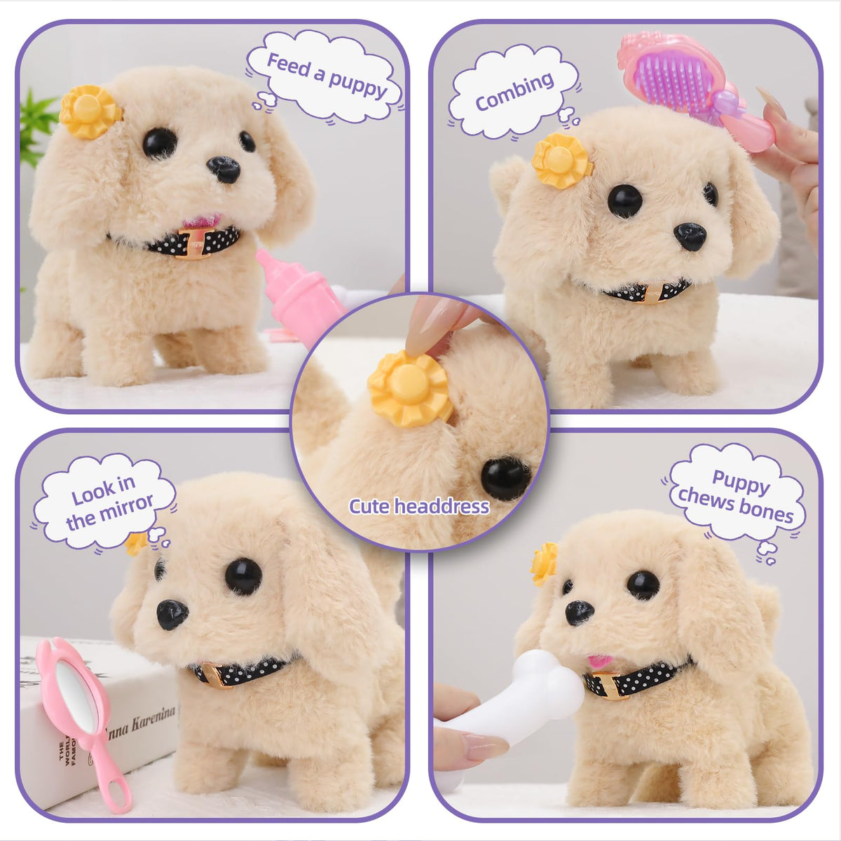 Vanvimen robot dog toy mirror for self-care role-play.