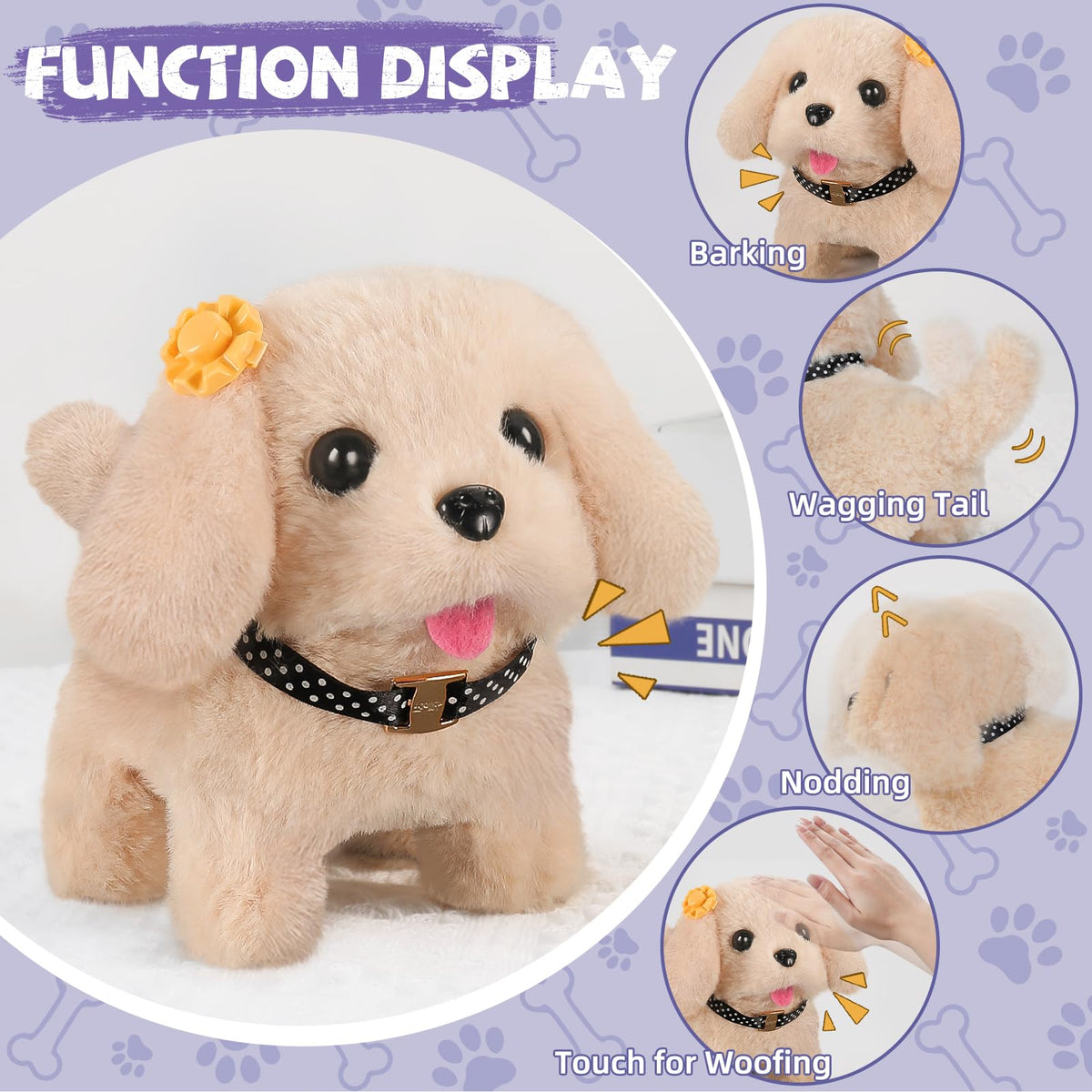 Vanvimen robot dog toy shampoo bottle for realistic cleaning play.