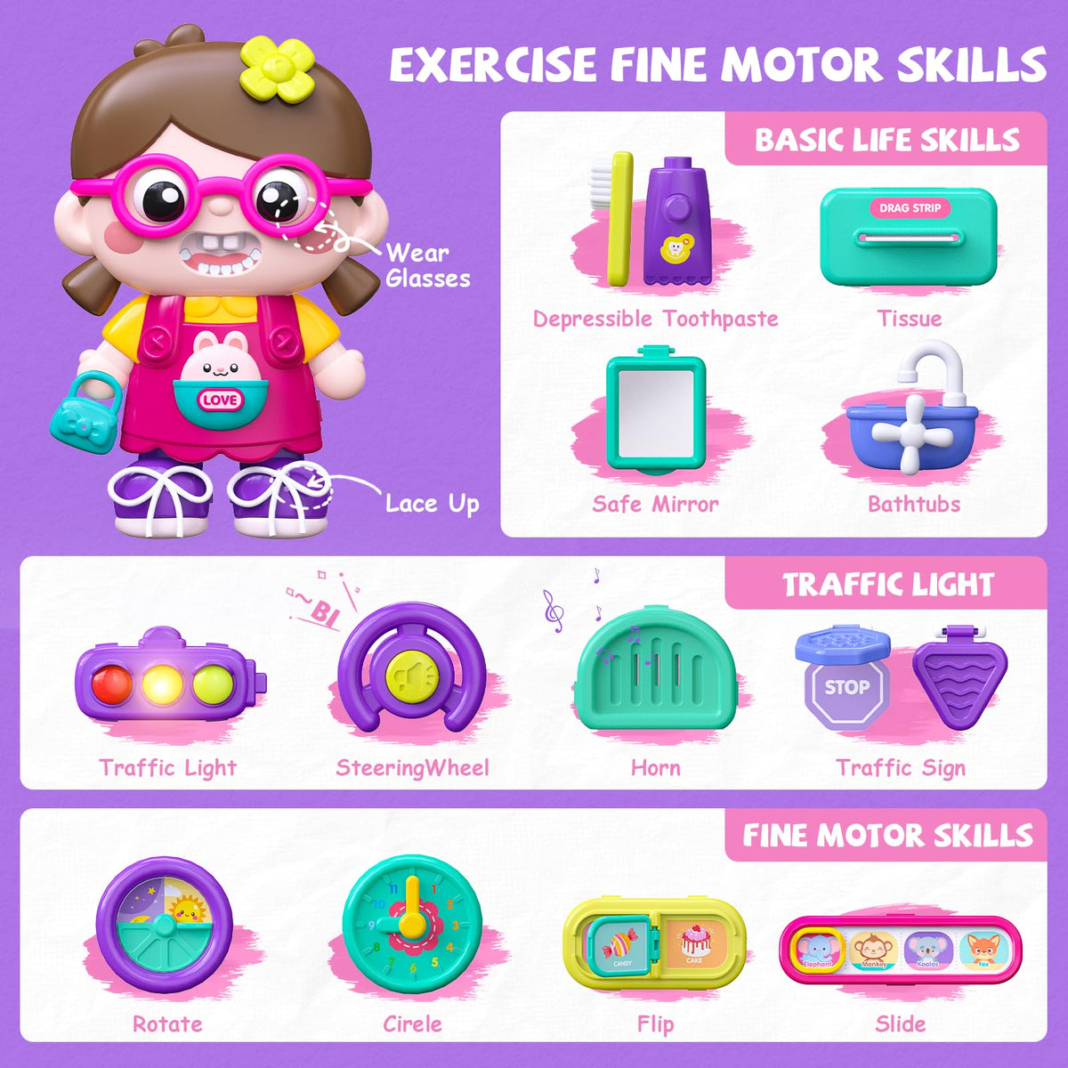 Vanvimen non-toxic ABS plastic ensures safe, child-friendly construction.