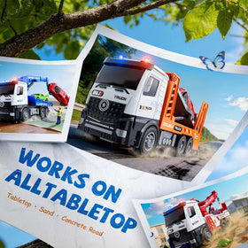 Vanvimen tow truck set friction-powered design enables battery-free indoor outdoor fun.
