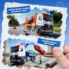 Vanvimen tow truck set sports car red sparks fast-paced rescue-to-race adventures.