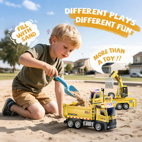 Vanvimen alloy construction vehicles set built to withstand drops for durable pretend play