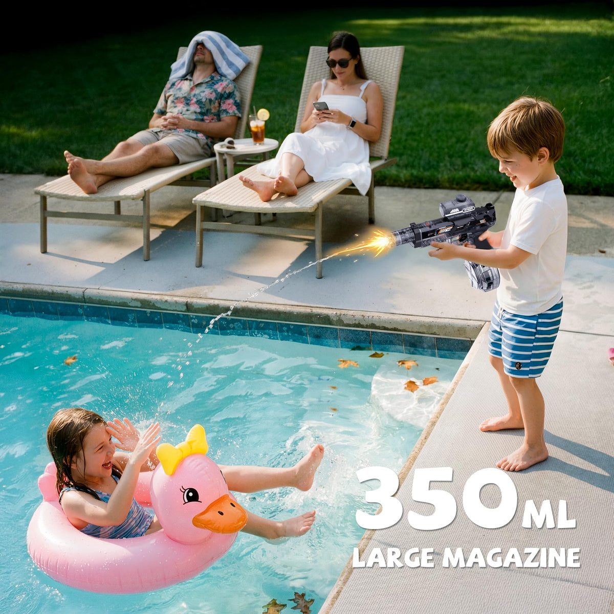 Vanvimen water gun 360° leak-proof design keeps play clean.