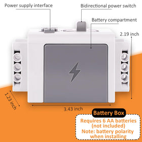 VAOEVA Weershun battery box and extension cables power multiple motors for larger builds.