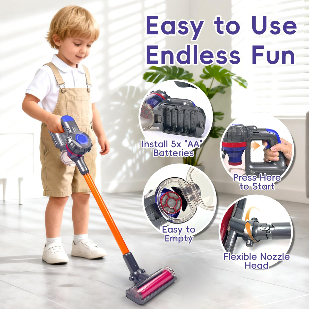 VARANO storage rack and accessory swap keeps play tidy and organized.