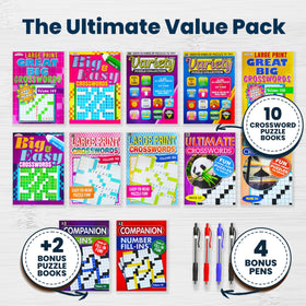 Variety Savings large-print crosswords provide easy readability in bright, high-contrast pages.