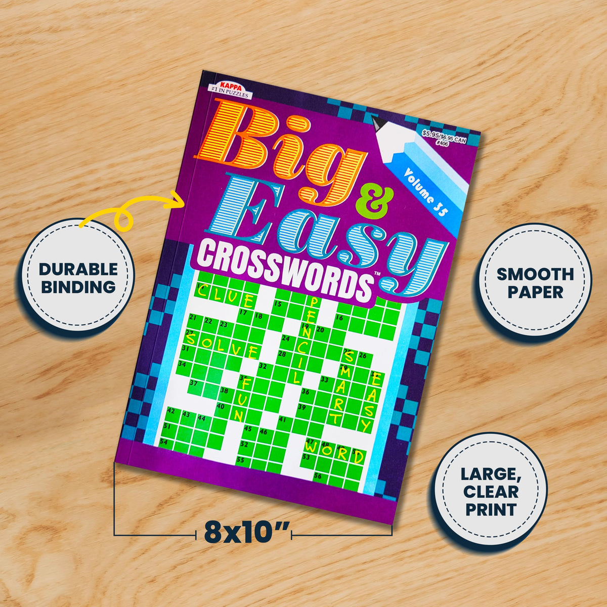 Variety Savings smooth-paper pages let ink glide for comfortable solving sessions.
